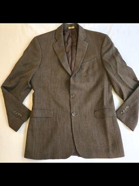 Brooks Brothers 346 Fitzgerald Fit Brown Herringbone Blazer Two-Button EB3